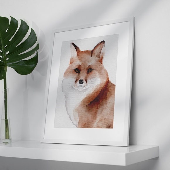 Watercolor Fox Portrait Wall Art Print Poster Unframed - Picture 7 of 15